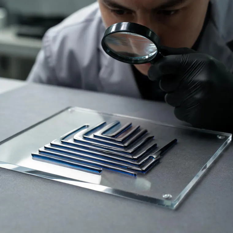 UV cured relief print inspection